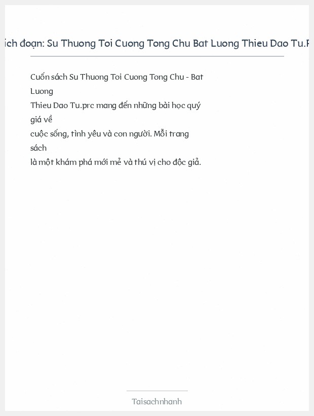 Trích đoạn Su Thuong Toi Cuong Tong Chu Bat Luong Thieu Dao Tu.Prc