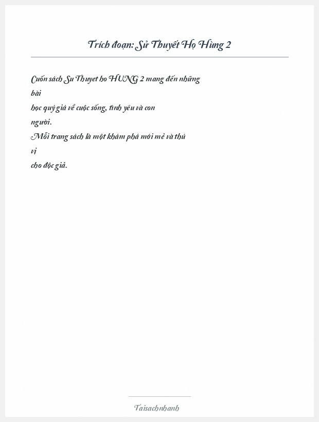 Trích đoạn Sử Thuyết Họ Hùng 2