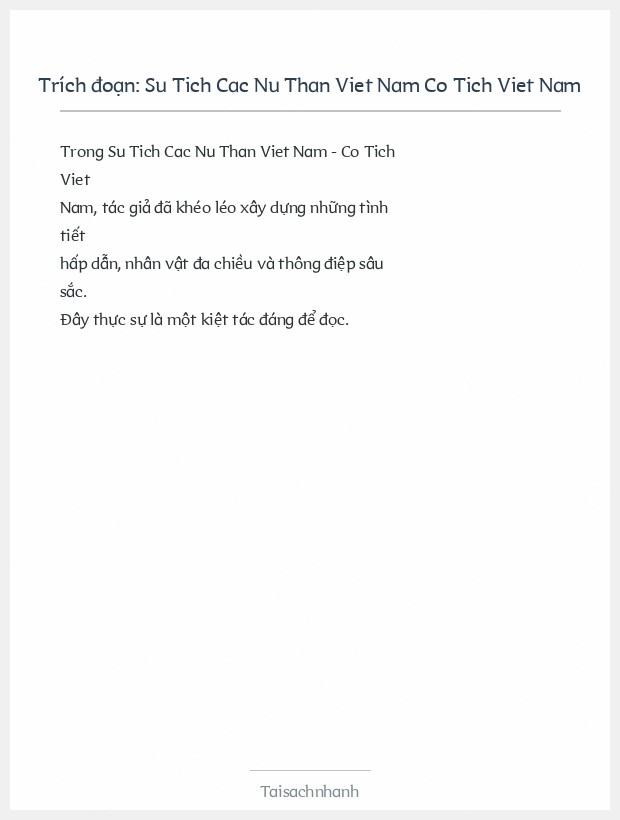 Trích đoạn Su Tich Cac Nu Than Viet Nam Co Tich Viet Nam
