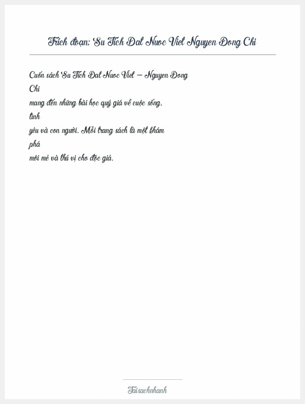 Trích đoạn Su Tich Dat Nuoc Viet Nguyen Dong Chi