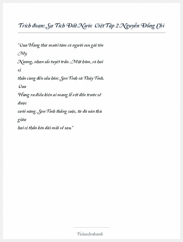 Trích đoạn Sự Tích Đất Nước Việt Tập 2 Nguyễn Đổng Chi