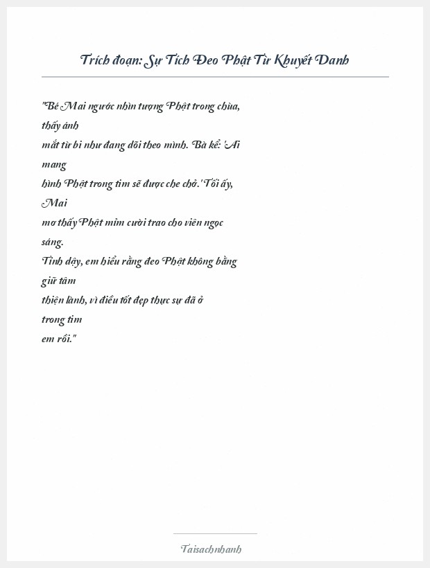 Trích đoạn Sự Tích Đeo Phật Từ Khuyết Danh