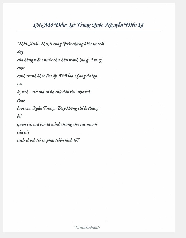 Trích đoạn Sử Trung Quốc Nguyễn Hiến Lê