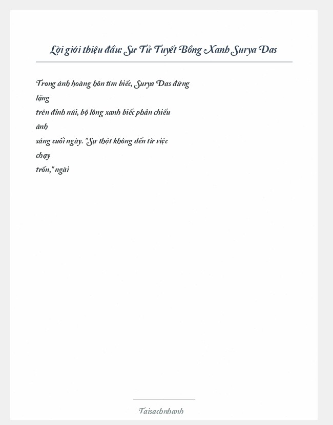 Trích đoạn Sư Tử Tuyết Bồng Xanh Surya Das