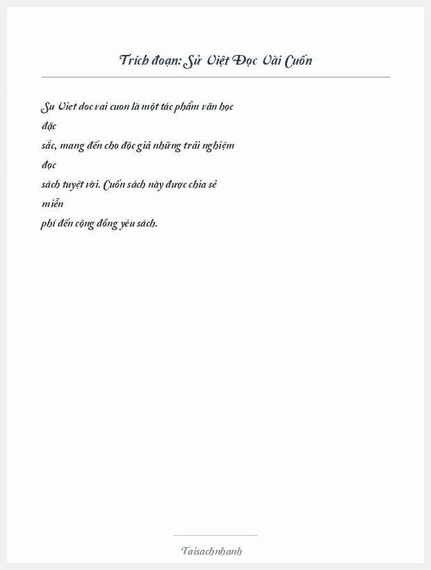 Trích đoạn Sử Việt Đọc Vài Cuốn