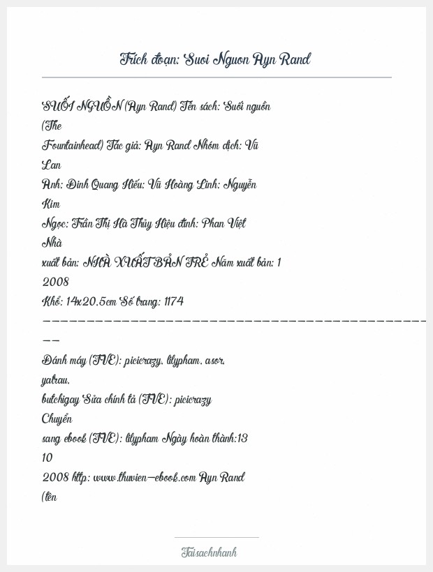 Trích đoạn Suoi Nguon Ayn Rand
