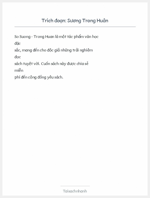 Trích đoạn Sương Trong Huân