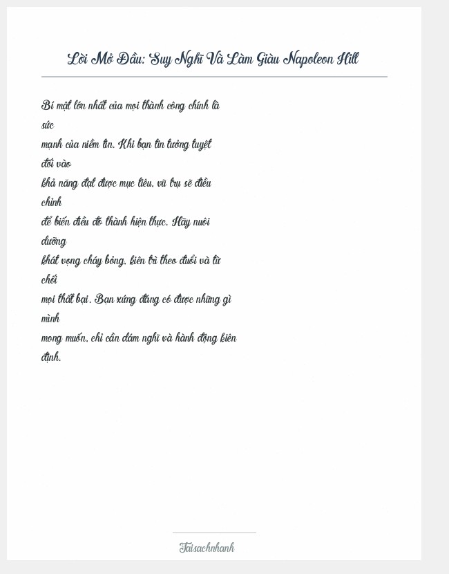 Trích đoạn Suy Nghĩ Và Làm Giàu Napoleon Hill