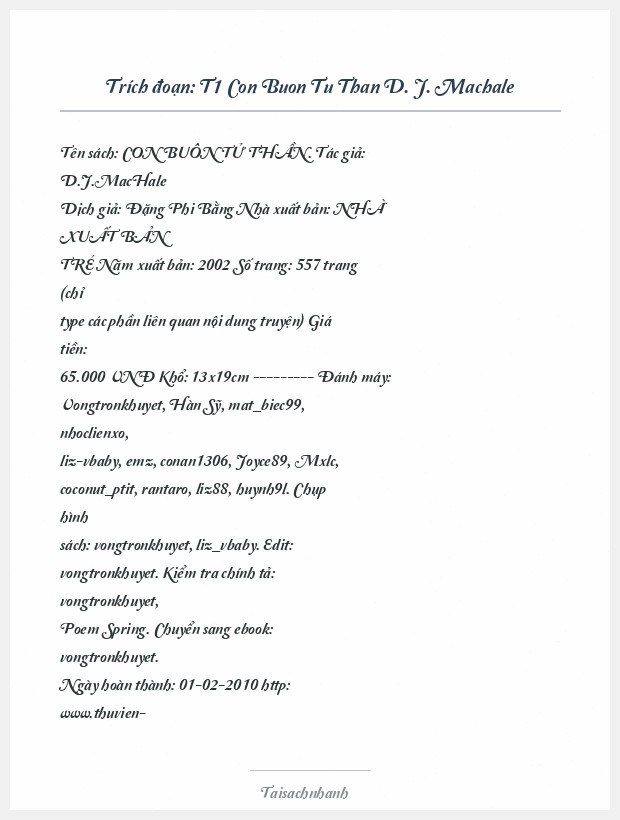 Trích đoạn T1 Con Buon Tu Than D. J. Machale