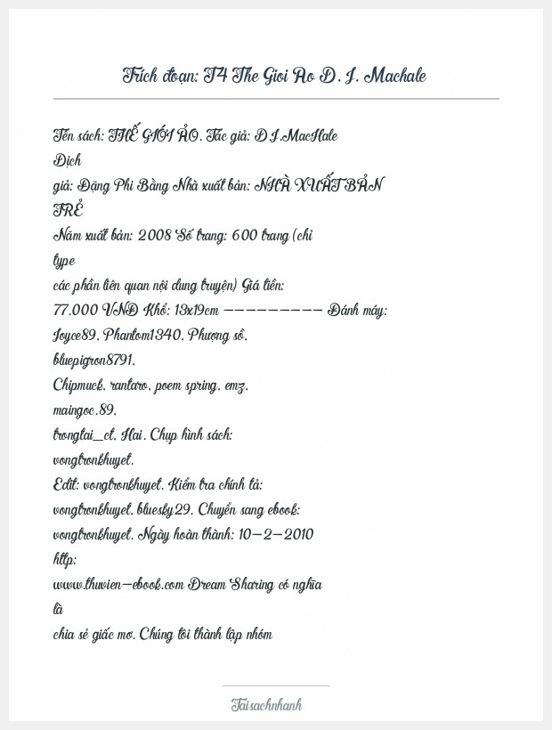 Trích đoạn T4 The Gioi Ao D. J. Machale