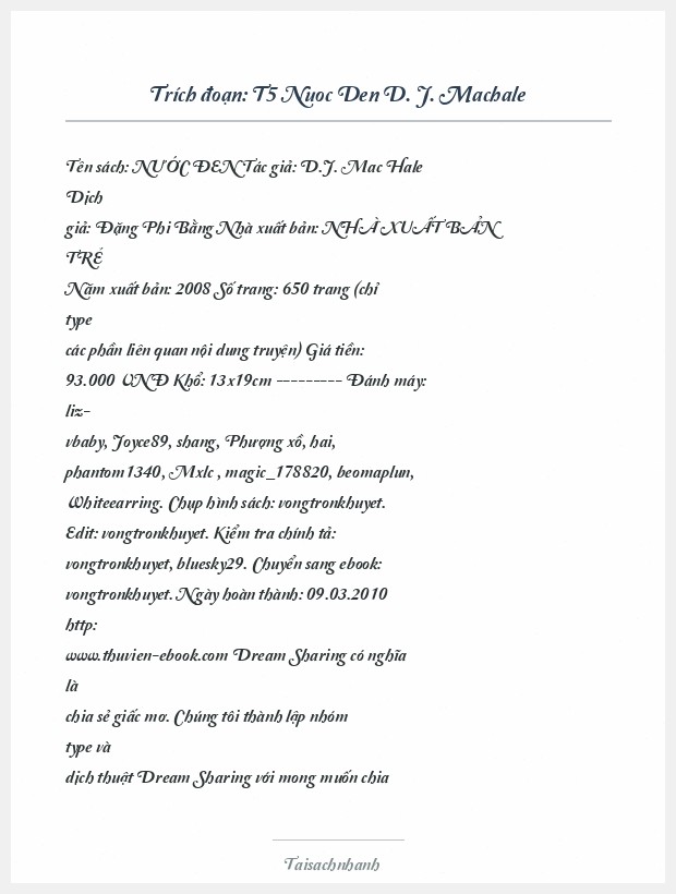 Trích đoạn T5 Nuoc Den D. J. Machale