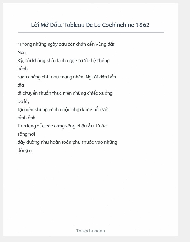 Trích đoạn Tableau De La Cochinchine 1862