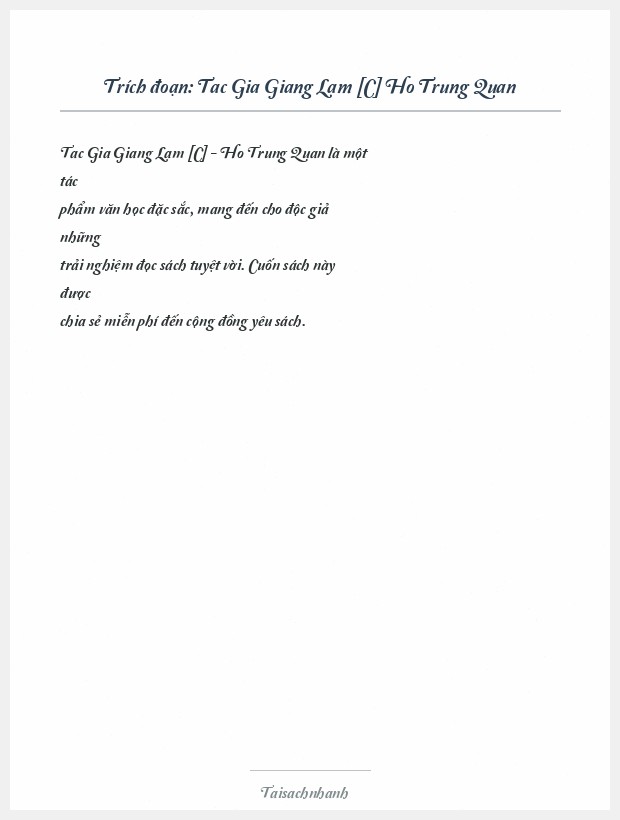 Trích đoạn Tac Gia Giang Lam [C] Ho Trung Quan