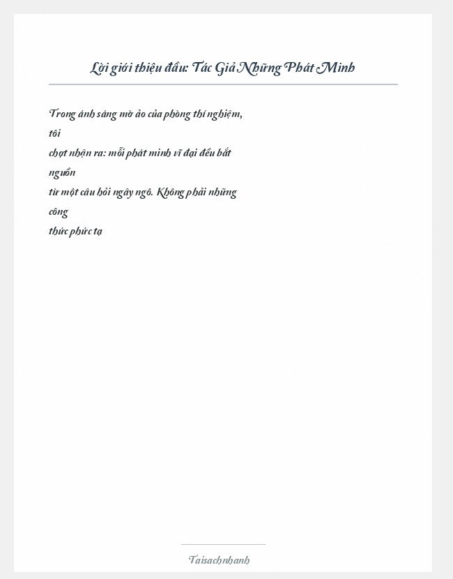 Trích đoạn Tác Giả Những Phát Minh