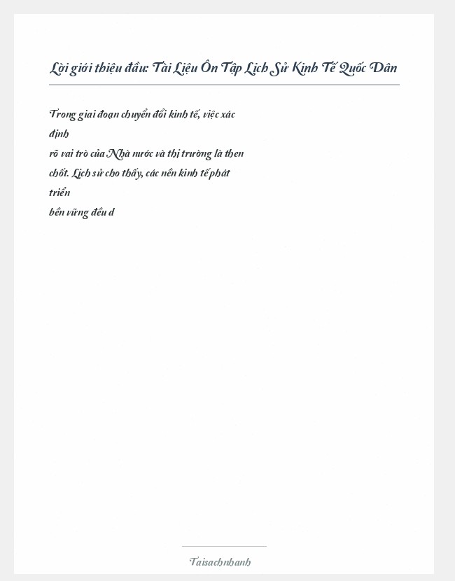 Trích đoạn Tài Liệu Ôn Tập Lịch Sử Kinh Tế Quốc Dân