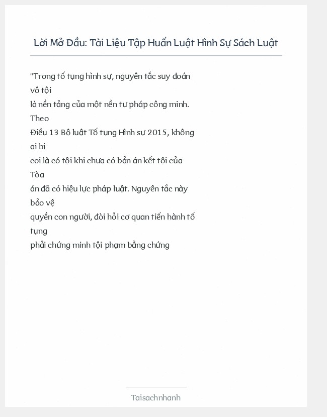 Trích đoạn Tài Liệu Tập Huấn Luật Hình Sự Sách Luật