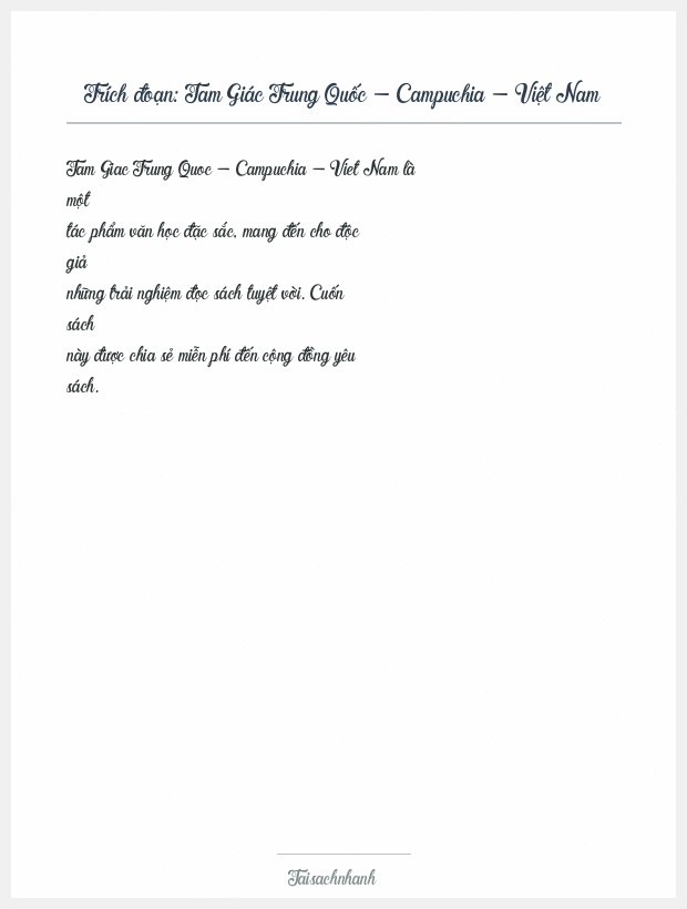 Trích đoạn Tam Giác Trung Quốc - Campuchia - Việt Nam