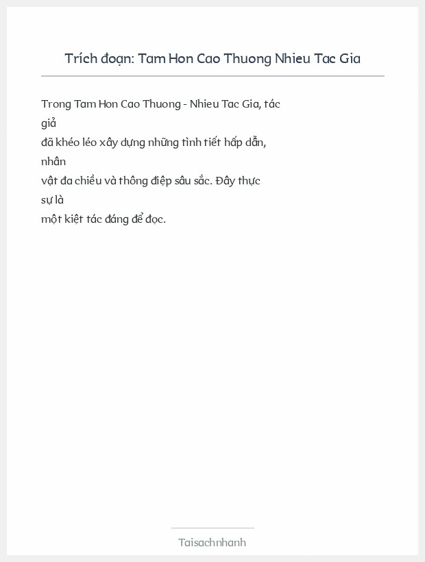 Trích đoạn Tam Hon Cao Thuong Nhieu Tac Gia