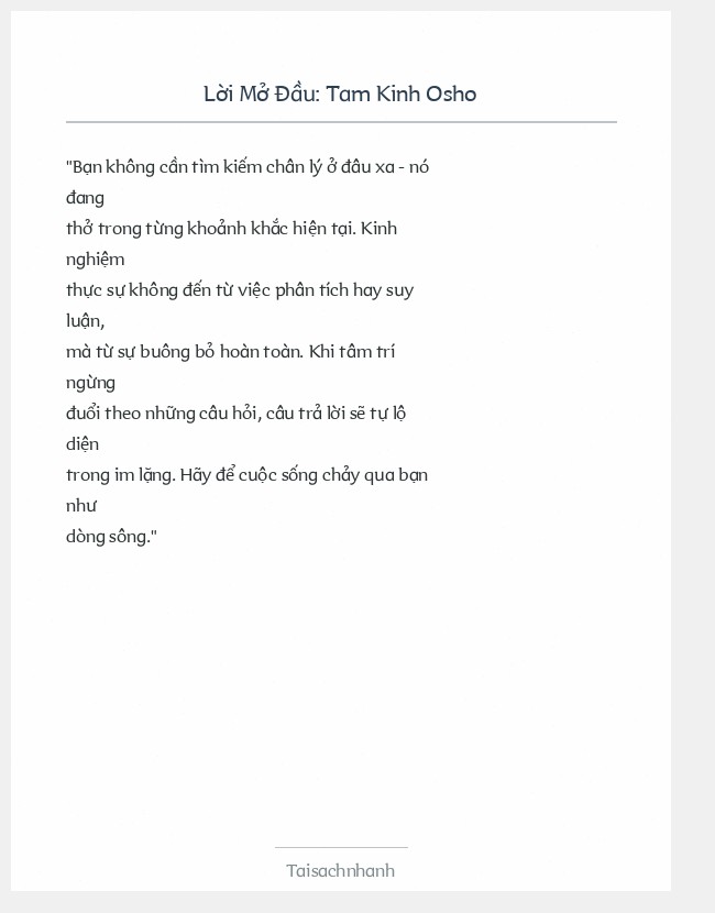 Trích đoạn Tam Kinh Osho