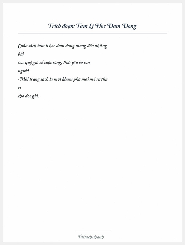 Trích đoạn Tam Li Hoc Dam Dong