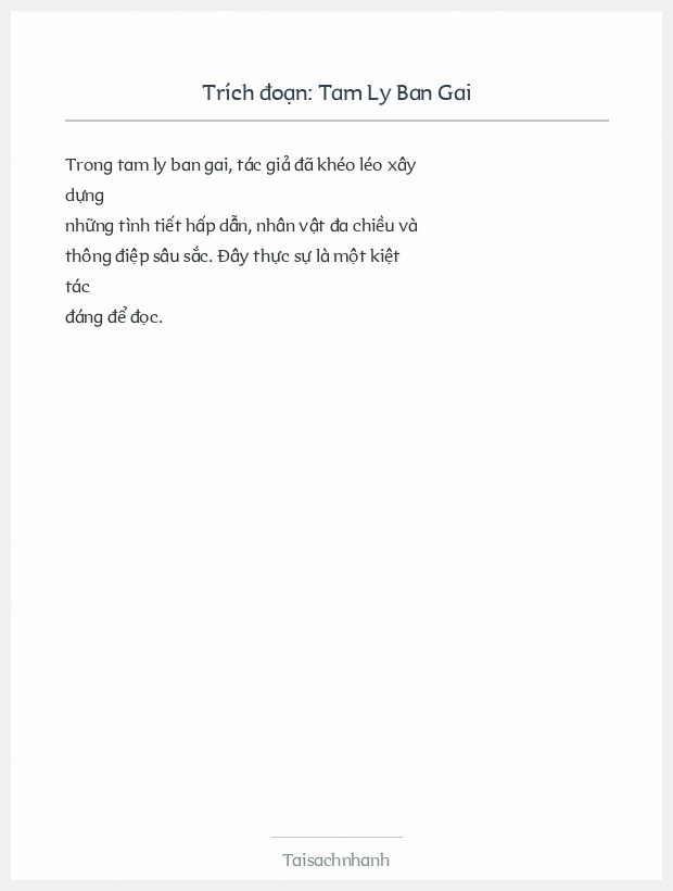 Trích đoạn Tam Ly Ban Gai
