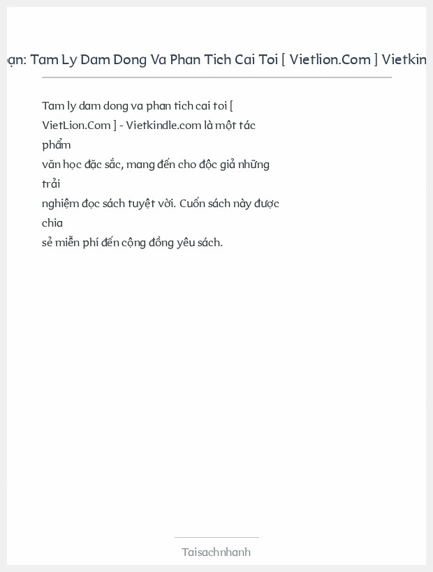 Trích đoạn Tam Ly Dam Dong Va Phan Tich Cai Toi [ Vietlion.Com ] Vietkindle.Com