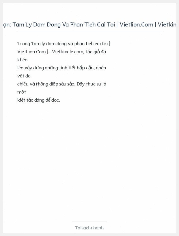 Trích đoạn Tam Ly Dam Dong Va Phan Tich Cai Toi [ Vietlion.Com ] Vietkindle.Com