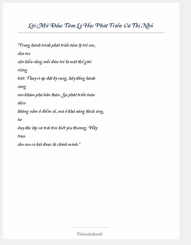 Trích đoạn Tâm Lý Học Phát Triển Vũ Thị Nhỏ