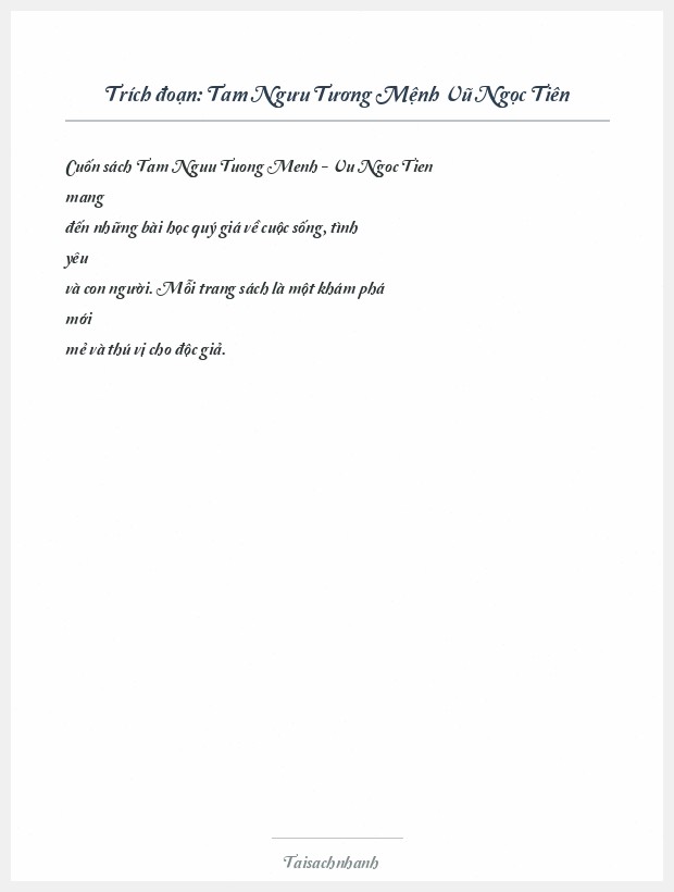 Trích đoạn Tam Ngưu Tương Mệnh Vũ Ngọc Tiên