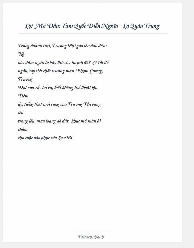 Trích đoạn Tam Quốc Diễn Nghĩa - La Quán Trung