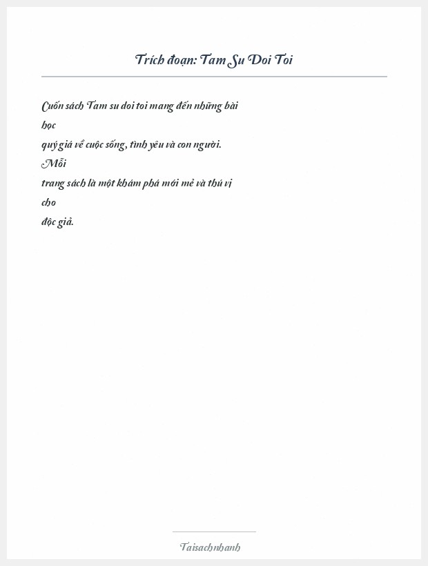 Trích đoạn Tam Su Doi Toi