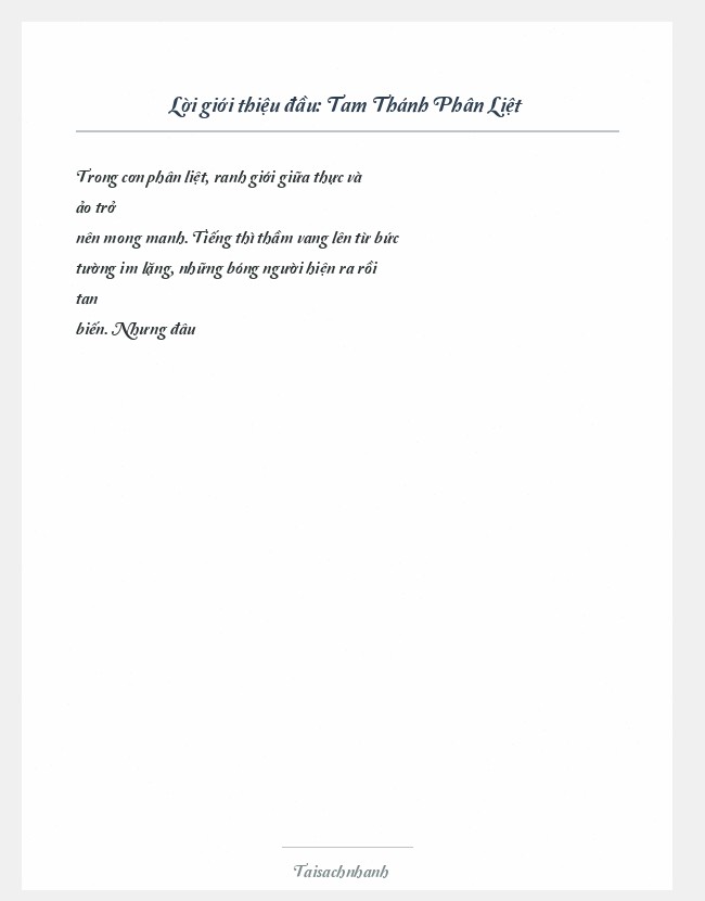 Trích đoạn Tam Thánh Phân Liệt