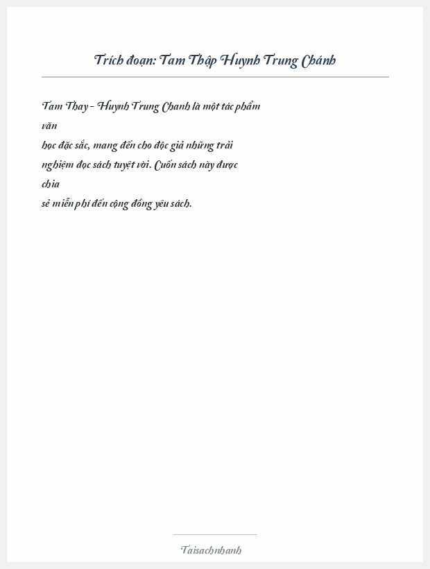 Trích đoạn Tam Thập Huynh Trung Chánh