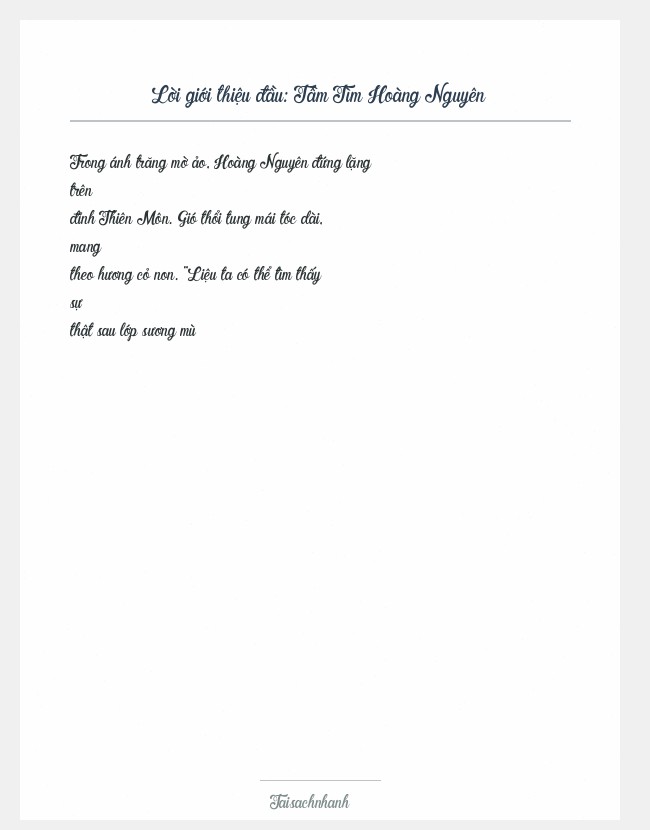 Trích đoạn Tầm Tìm Hoàng Nguyên