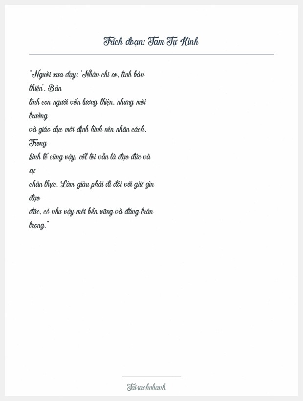 Trích đoạn Tam Tự Kinh