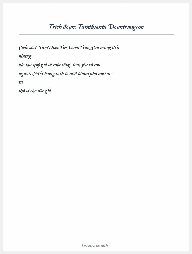 Trích đoạn Tamthientu Doantrungcon