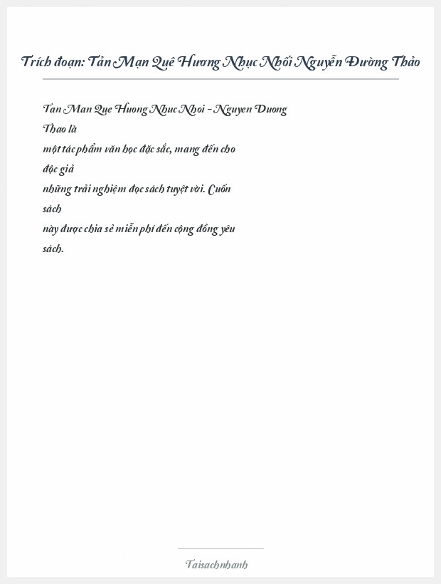 Trích đoạn Tản Mạn Quê Hương Nhục Nhối Nguyễn Đường Thảo