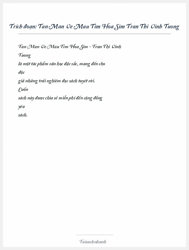 Trích đoạn Tan Man Ve Mau Tim Hoa Sim Tran Thi Vinh Tuong