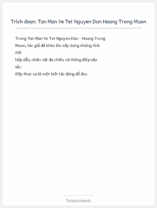Trích đoạn Tan Man Ve Tet Nguyen Dan Hoang Trong Muon