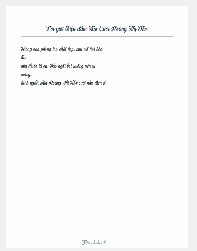 Trích đoạn Tao Cười Hoàng Thị Thơ