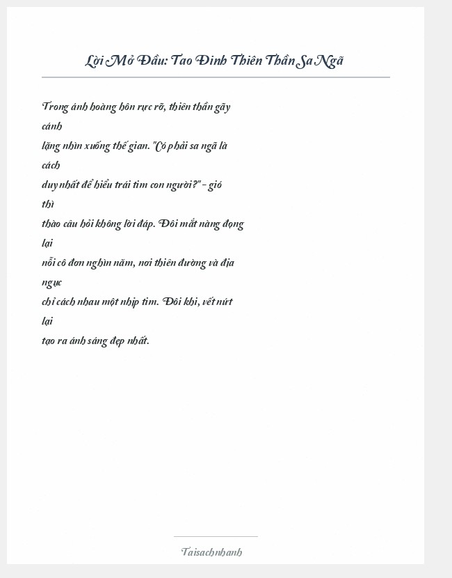 Trích đoạn Tao Đinh Thiên Thần Sa Ngã