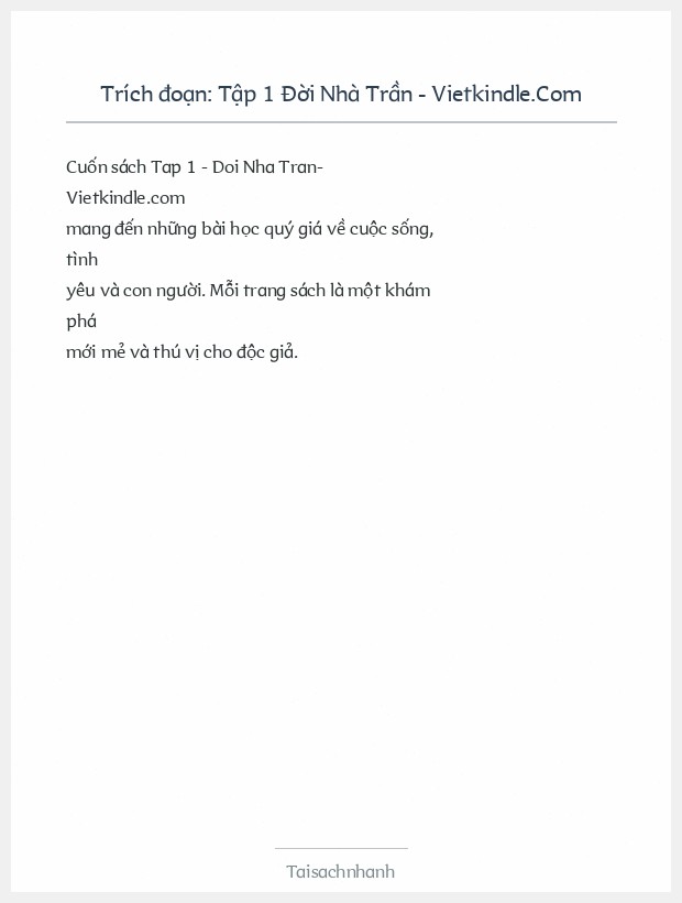 Trích đoạn Tập 1 Đời Nhà Trần - Vietkindle.Com
