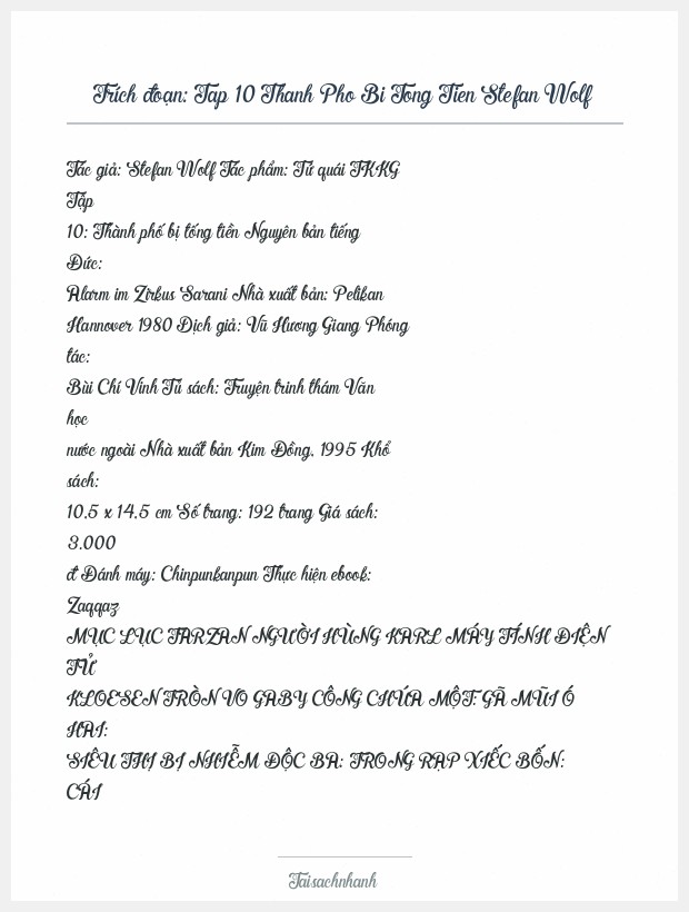 Trích đoạn Tap 10 Thanh Pho Bi Tong Tien Stefan Wolf