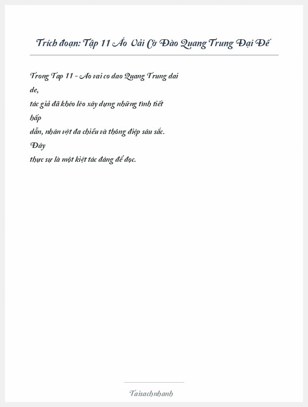 Trích đoạn Tập 11 Áo Vải Cờ Đào Quang Trung Đại Đế