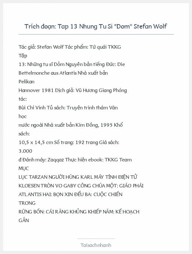 Trích đoạn Tap 13 Nhung Tu Si ''Dom'' Stefan Wolf