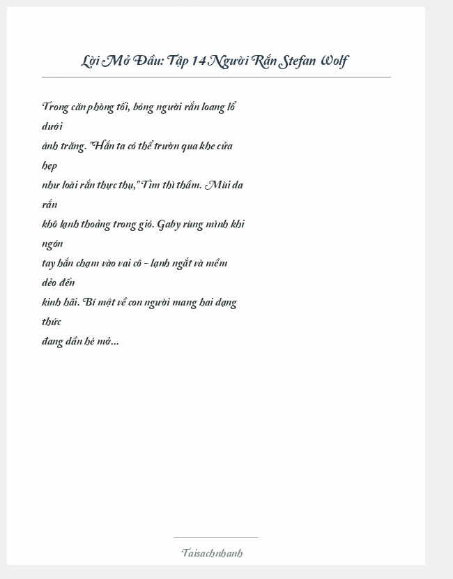 Trích đoạn Tập 14 Người Rắn Stefan Wolf