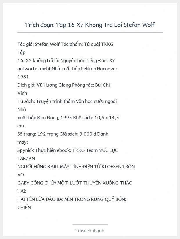 Trích đoạn Tap 16 X7 Khong Tra Loi Stefan Wolf