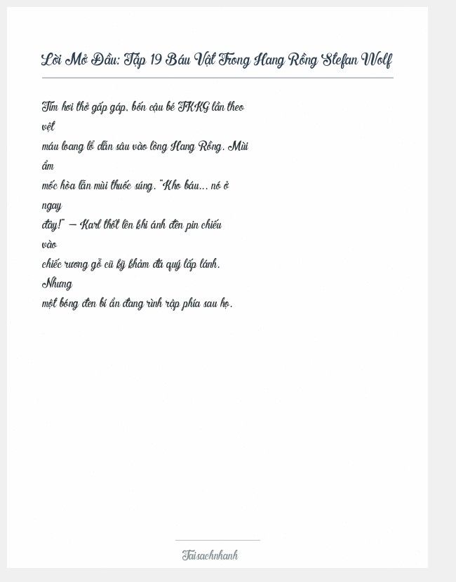 Trích đoạn Tập 19 Báu Vật Trong Hang Rồng Stefan Wolf