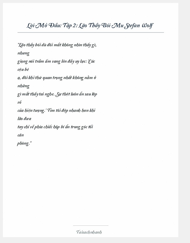 Trích đoạn Tập 2: Lão Thầy Bói Mu Stefan Wolf
