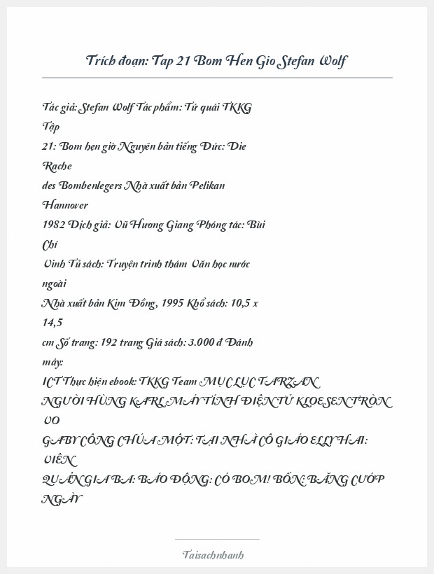 Trích đoạn Tap 21 Bom Hen Gio Stefan Wolf